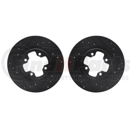 8002-67019 by DYNAMIC FRICTION COMPANY - Brake Rotors - Drilled & Slotted - Black