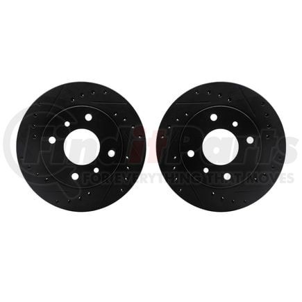 8002-67023 by DYNAMIC FRICTION COMPANY - Brake Rotors - Drilled & Slotted - Black