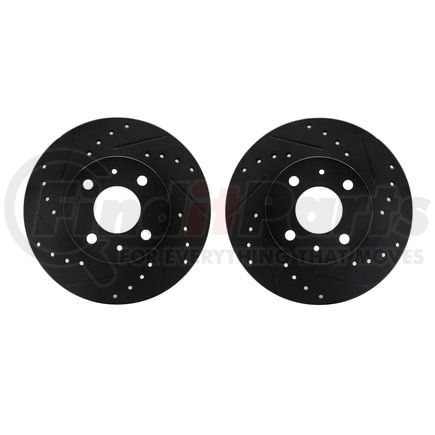 8002-67063 by DYNAMIC FRICTION COMPANY - Brake Rotors - Drilled & Slotted - Black