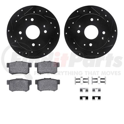 8512-59029 by DYNAMIC FRICTION COMPANY - Rotors-Drilled & Slotted-Black w/ 5000 Advanced Brake Pads Incl Hdw