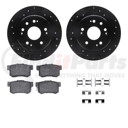 8512-59072 by DYNAMIC FRICTION COMPANY - Rotors-Drilled & Slotted-Black w/ 5000 Advanced Brake Pads Incl Hdw