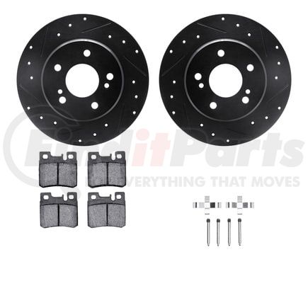 8512-63023 by DYNAMIC FRICTION COMPANY - Rotors-Drilled & Slotted-Black w/ 5000 Advanced Brake Pads Incl Hdw