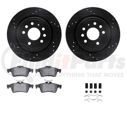 8512-65019 by DYNAMIC FRICTION COMPANY - Rotors-Drilled & Slotted-Black w/ 5000 Advanced Brake Pads Incl Hdw