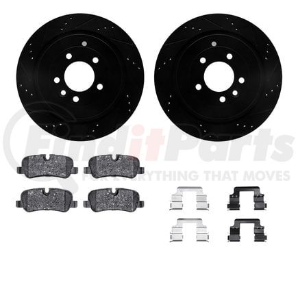 8612-11006 by DYNAMIC FRICTION COMPANY - Rotors-Drilled & Slotted-Black w/ 5000 Euro Ceramic Brake Pads Incl Hdw