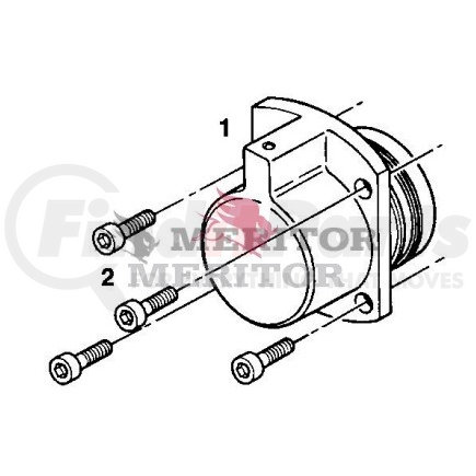 R955051 by MERITOR - Air Brake Drier Piston Cover - for Left, with Mounting Bolt