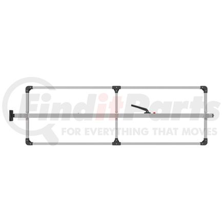 080-01224 by FLEET ENGINEERS - SL-30 Cargo Bar, 84-114, Fixed Foot and F-track Ends, Attached 3 Crossmember Hoop, Mill Aluminum