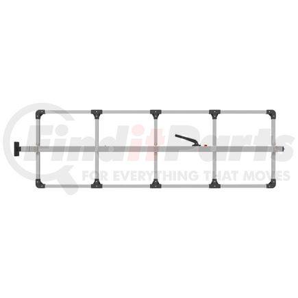 080-01324 by FLEET ENGINEERS - SL-30 Cargo Bar, 84-114, Fixed Foot and F-track Ends, Attached 5 Crossmember Hoop, Mill Aluminum