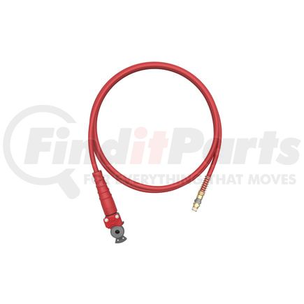 FS5512RG by TRAMEC SLOAN - Tractor Trailer Jumper Hose - 3/8" I.D., 12 ft., Red, with X31 Grip and Service Gladhand