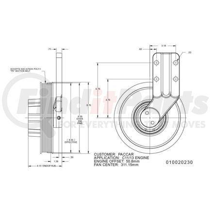 010020230X by KIT MASTERS - Kysor-Style Hub - Remanufactured