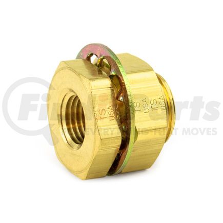 55611 by TRAMEC SLOAN - Bulkhead Fitting, Brass, 15/16, .37 x 1.1 Brass Nut