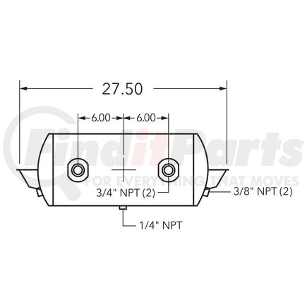 461002 by TRAMEC SLOAN - Air Tank, 9.5 Diameter, 3/4 Main Port, 3/8 End Port