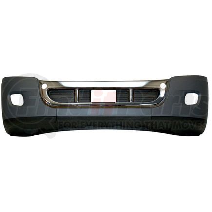 1502-0025 by WHEELER FIT - BUMPER ASSEMBLY, COMPLETE - (GRAY) WITH CHROME OVERLAY AND FOG LIGHT CUT OUTS