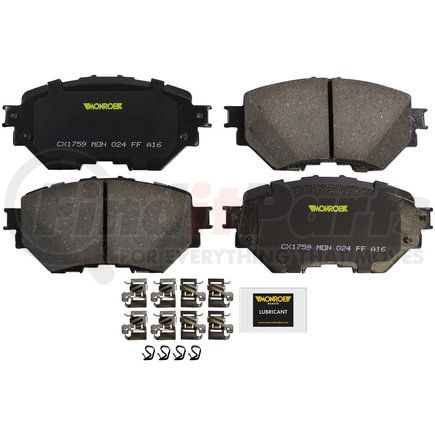 Monroe CX1759 Disc Brake Pad Set Monroe Brakes Total Solution Ceramic Brake Pads