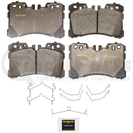 Monroe DX1282 Disc Brake Pad Set Monroe Brakes Total Solution Semi-Metallic Brake Pads