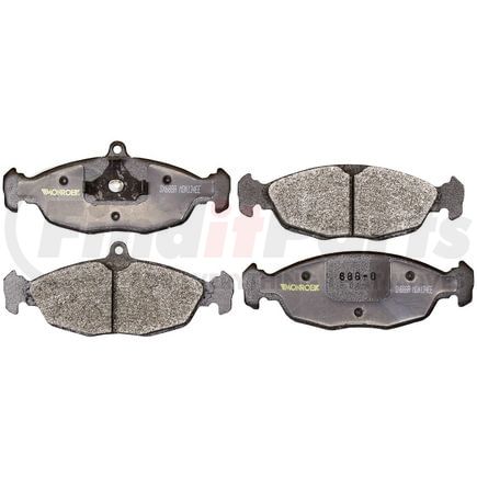 Monroe DX688A Disc Brake Pad Set Monroe Brakes Total Solution Semi-Metallic Brake Pads