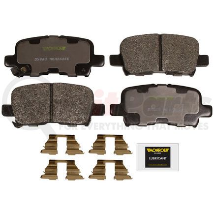 Monroe DX865 Disc Brake Pad Set Monroe Brakes Total Solution Semi-Metallic Brake Pads