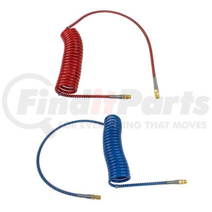 WA451061N by WORLD AMERICAN - Air Brake Hose Assembly - 20 ft, Blue/Red, 0.5 in. Fittings, 12 in. Lead Length