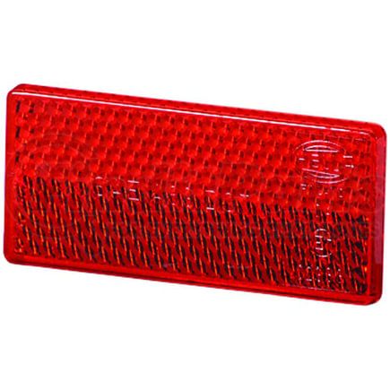 004412021 by HELLA - 4412 Red Rectangular Reflex Reflector with Adhesive