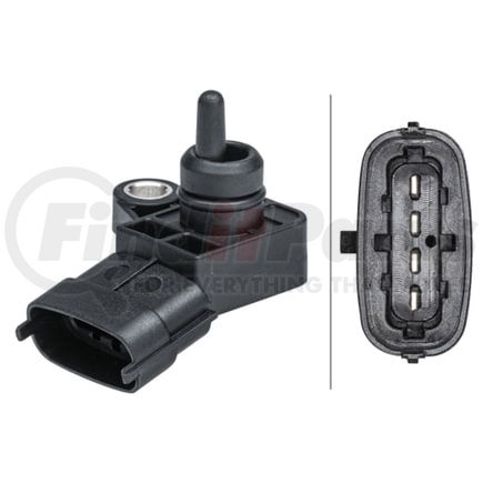 009403011 by HELLA - Sensor, intake manifold pressure - 4-pin connector - Bolted - with seal