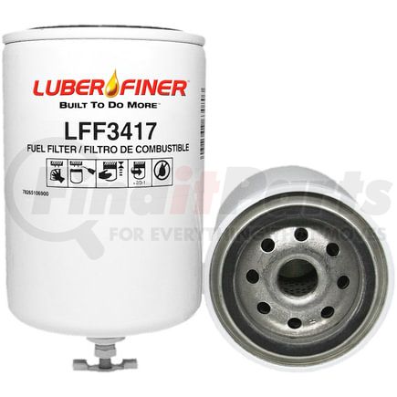 LFF3417 by LUBER-FINER - Luberfiner LFF3417 4" Spin-on Fuel Filter