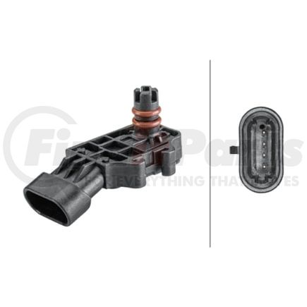 HELLA 358152121 Turbocharger Boost Sensor Sensor, boost pressure - 4-pin connector - Bolted