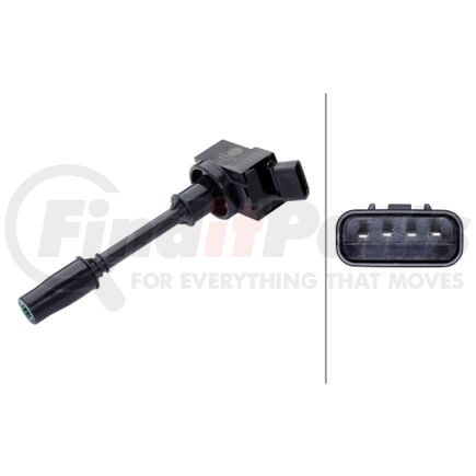 358168081 by HELLA - Ignition Coil - 4-pin connector - Flush-Fitting Pencil Ignition Coils - Bolted