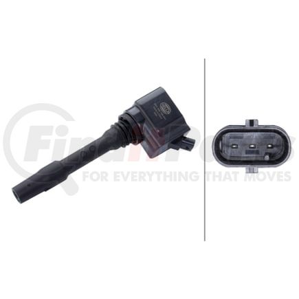 358168041 by HELLA - Ignition Coil - 3-pin connector - Flush-Fitting Pencil Ignition Coils/Connector Type SAE - Bolted