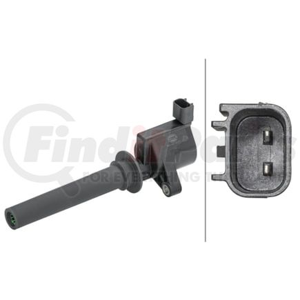 HELLA 358168571 Direct Ignition Coil Ignition Coil - 2-pin connector - Flush-Fitting Pencil Ignition Coils - Bolted