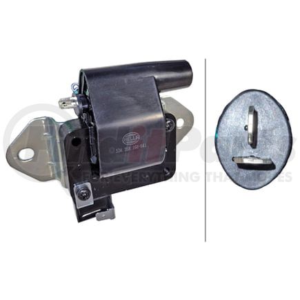 HELLA 358168641 Ignition Coil Ignition Coil - 2-pin connector - Distributer Coil - Bolted