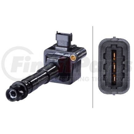 358168681 by HELLA - Ignition Coil - 3-pin connector - Flush-Fitting Pencil Ignition Coils - Bolted