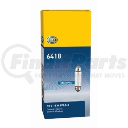 6418 by HELLA - HELLA 6418 Standard Series Incandescent Miniature Light Bulb, 10 pcs