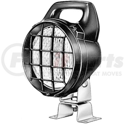 H15470001 by HELLA - Matador Halogen Work Lamp with Grille & Switch (CR)