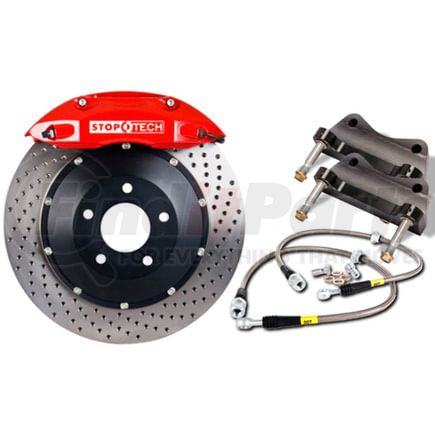 83.148.4600.72 by STOPTECH - StopTech Big Brake Kit; Red Caliper; Drilled Two-Piece Rotor; Rear