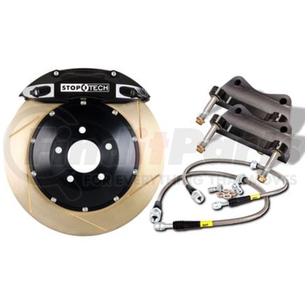 83.780.4700.53 by STOPTECH - Big Brake Kit, Black Caliper, Slotted Two-Piece Rotor, Rear