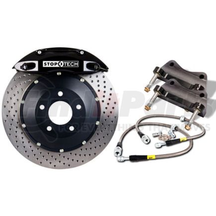 83.518.4700.52 by STOPTECH - StopTech Big Brake Kit; Black Caliper; Drilled Two-Piece Rotor; Front