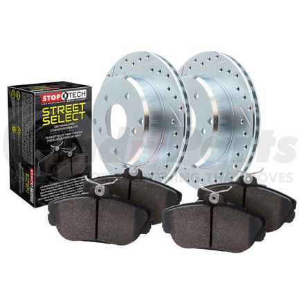 928.67516 by STOPTECH - StopTech Select Sport Axle Pack; Drilled and Slotted; Rear Brake Kit