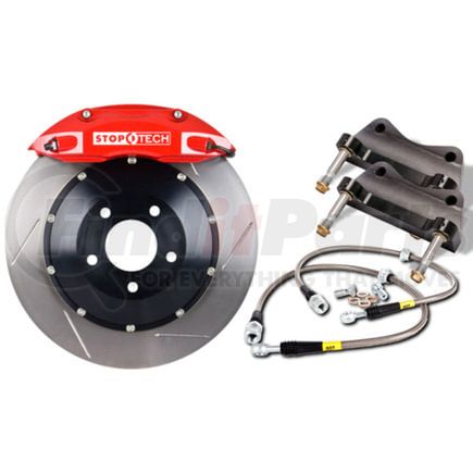83.856.4700.71 by STOPTECH - StopTech Big Brake Kit; Red Caliper; Drilled Two-Piece Rotor; Front