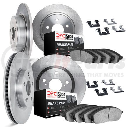 6514-73055 by DYNAMIC FRICTION COMPANY - Brake Rotor with 5000 Brake Pads and Hardware Kit