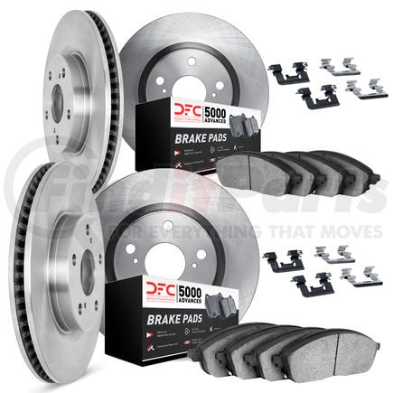 6514-80015 by DYNAMIC FRICTION COMPANY - Brake Rotor with 5000 Brake Pads and Hardware Kit