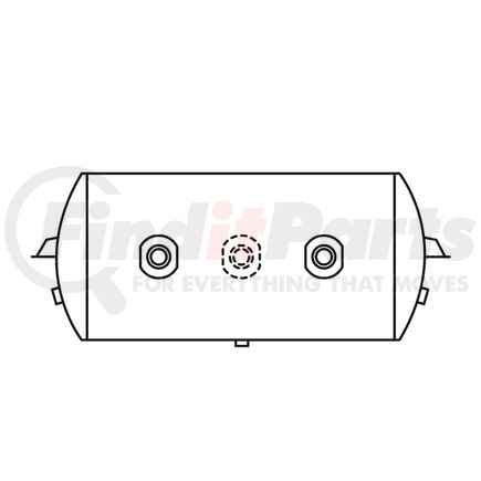 TSJ1231 by TRAMEC SLOAN - Black Coated Steel Air Brake Air Tank - 12" Tank Diameter, 2850 cu.in Capacity, 29.5" Length