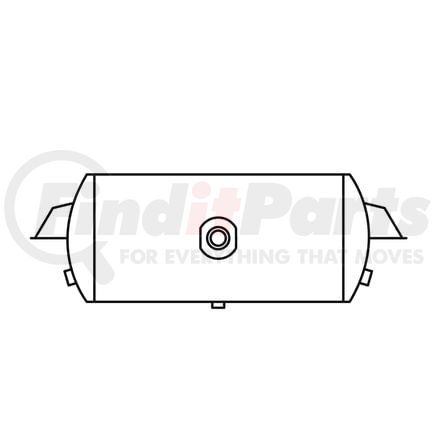 TSJ9501 by TRAMEC SLOAN - Black Coated Steel Air Brake Air Tank - 9.5" Tank Diameter, 1488 cu.in Capacity, 27.5" Length