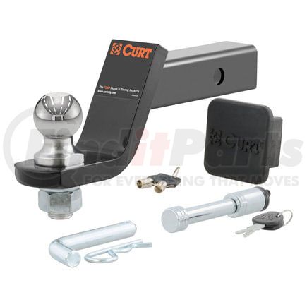 45554 by CURT MANUFACTURING - Towing Starter Kit with 2in. Ball (2in. Shank; 7;500 lbs; 4in. Drop)