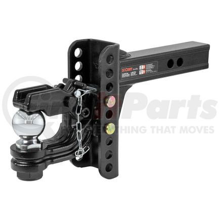 45907 by CURT MANUFACTURING - Adjustable Channel Mount with 2-5/16in. Ball/Pintle (2in. Shank; 13;000 lbs.)