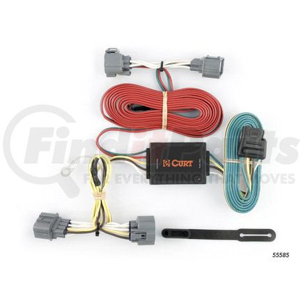 55585 by CURT MANUFACTURING - Custom Wiring Harness; 4-Way Flat Output; Select Honda Ridgeline