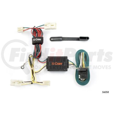 56058 by CURT MANUFACTURING - Custom Wiring Harness; 4-Way Flat Output; Select Kia Amanti; Optima Sedan