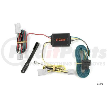 56078 by CURT MANUFACTURING - Custom Wiring Harness; 4-Way Flat Output; Select Hyundai Santa Fe; Kia Forte