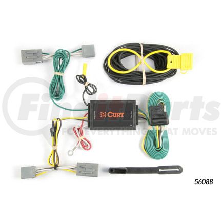 56088 by CURT MANUFACTURING - Custom Wiring Harness; 4-Way Flat Output; Select Ford Mustang