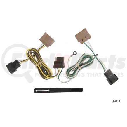 56114 by CURT MANUFACTURING - Custom Wiring Harness; 4-Way Flat Output; Select Ford Fiesta Sedan