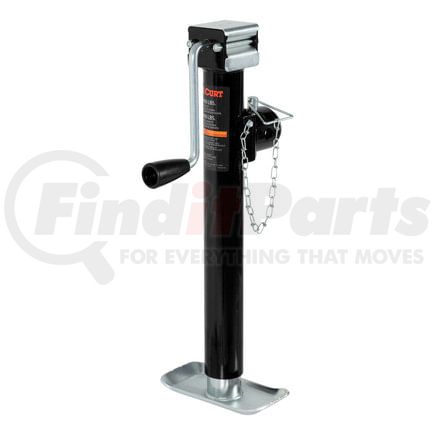 25005 by CURT MANUFACTURING - Pipe-Mount Swivel Trailer Jack with Side Handle (5;000 lbs; 15in. Travel)