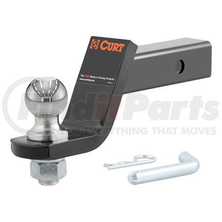 45856 by CURT MANUFACTURING - Loaded Ball Mount with 2in. Ball; Imported (2in. Shank; 7;500 lbs.; 4in. Drop)